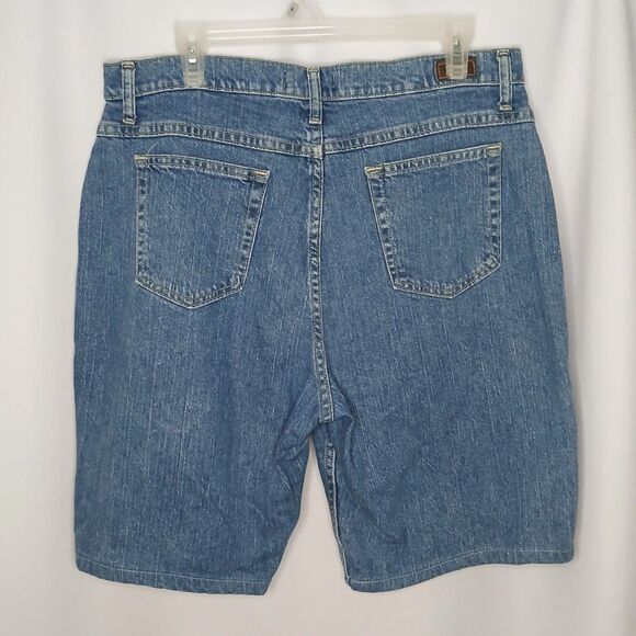 Riders by Lee Relaxed Denim Shorts Cotton Long Stretch Blue Jeans Clssic sz: 16L - Picture 2 of 6